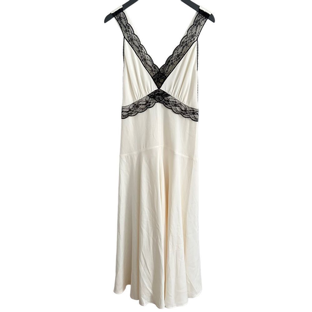 ME+EM Satin And Lace Full-Length Slip Dress - Picture 6 of 12
